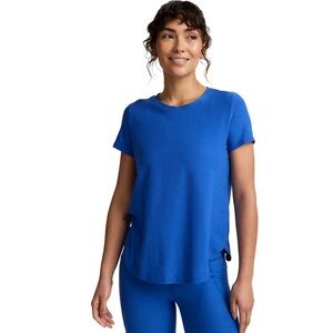 Beyond Yoga On the Down Low Women’s Tee, Wayfinder Blue/Wave, Size Medium